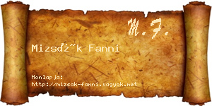 Mizsák Fanni névjegykártya
