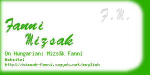 fanni mizsak business card